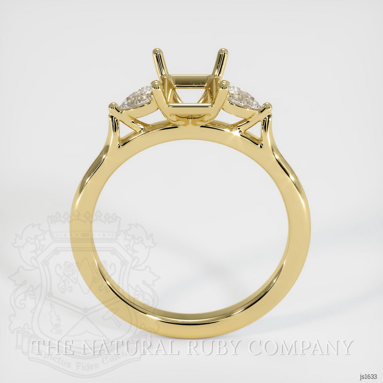 18K Yellow Gold Three Stone Ring Setting