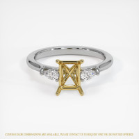 18K Yellow & White Three Stone Ring Setting Image