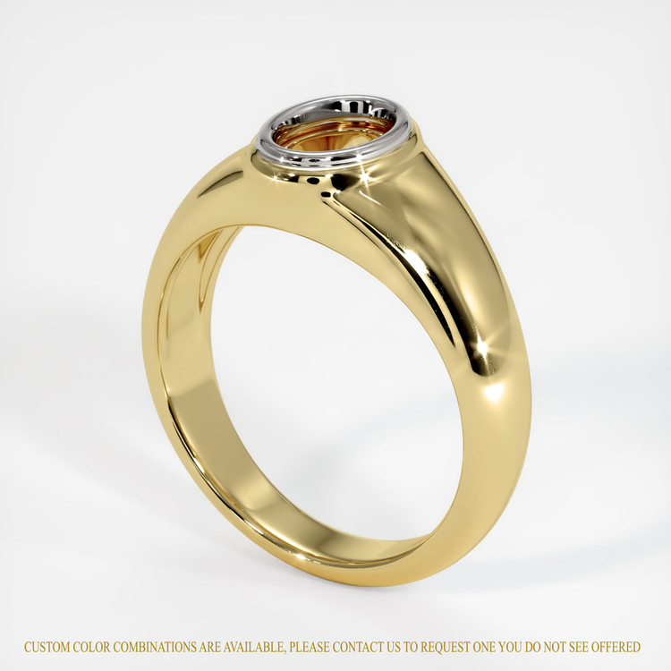 14K White & Yellow Men's Ring Setting