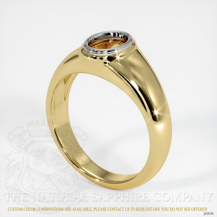 14K White & Yellow Men's Ring Setting