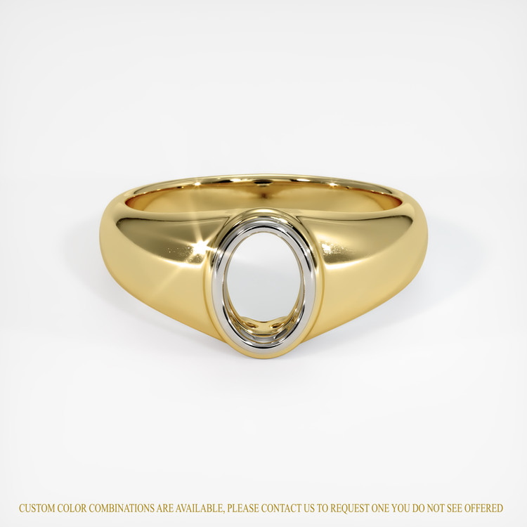 14K White & Yellow Men's Ring Setting