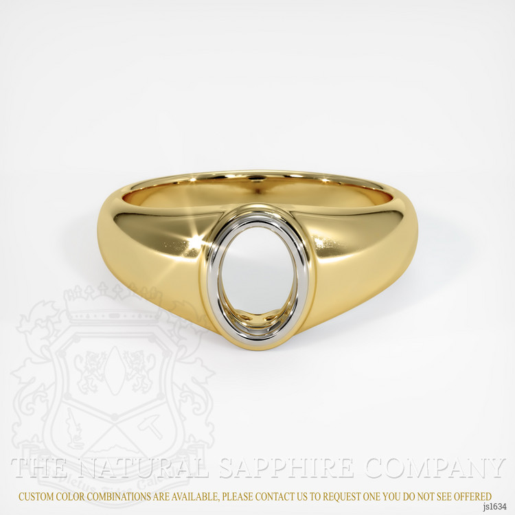 14K White & Yellow Men's Ring Setting