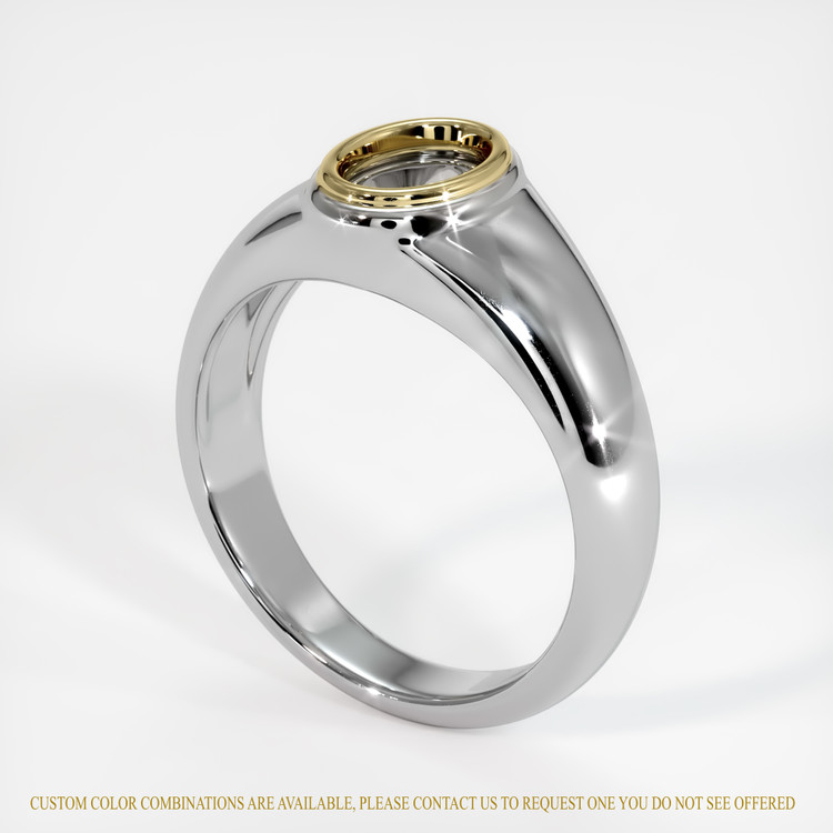 14K Yellow & White Men's Ring Setting
