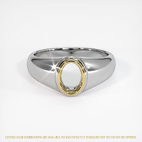 14K Yellow & White Men's Ring Setting Image
