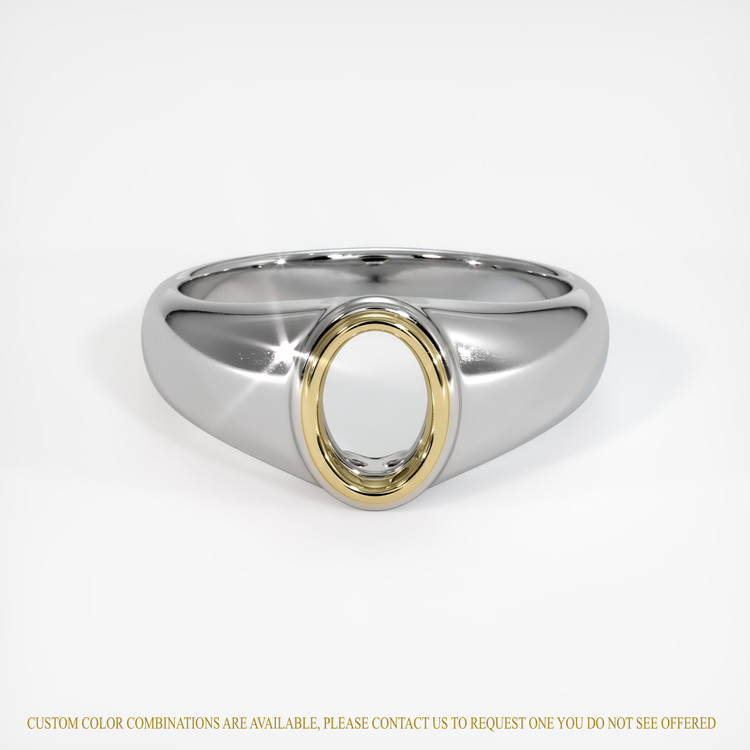 14K Yellow & White Men's Ring Setting