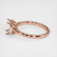 14K Rose Gold Three Stone Ring Setting Image