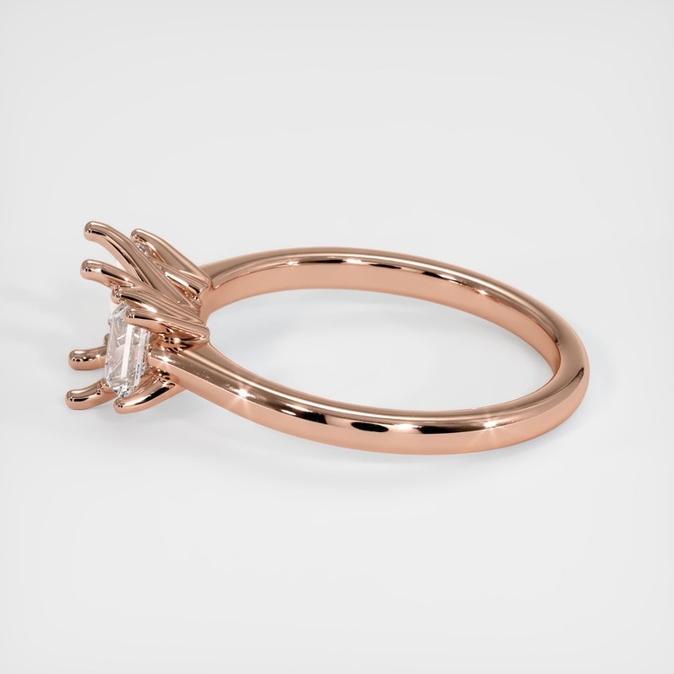 14K Rose Gold Three Stone Ring Setting