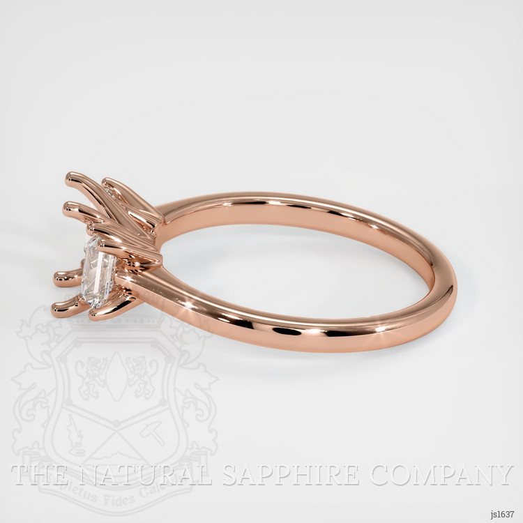 14K Rose Gold Three Stone Ring Setting