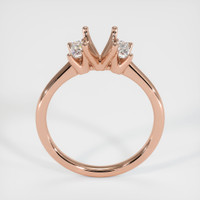 14K Rose Gold Three Stone Ring Setting Image