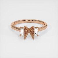 18K Rose Gold Three Stone Ring Setting Image