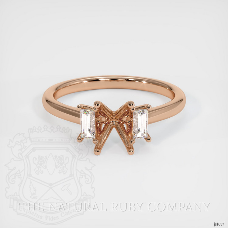 18K Rose Gold Three Stone Ring Setting