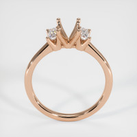 18K Rose Gold Three Stone Ring Setting Image