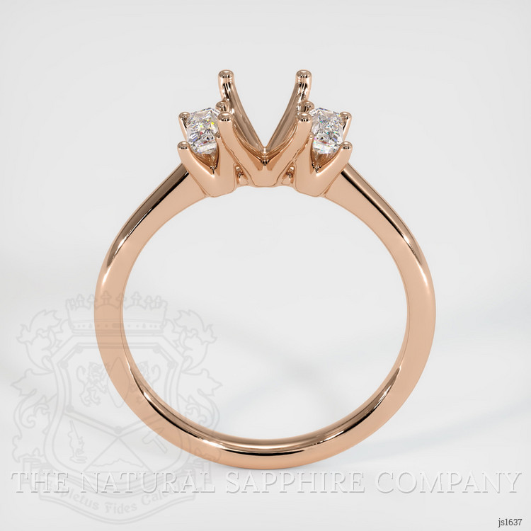 18K Rose Gold Three Stone Ring Setting
