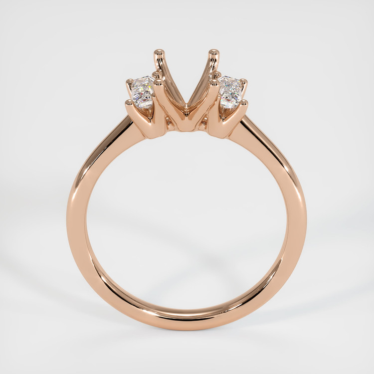 18K Rose Gold Three Stone Ring Setting