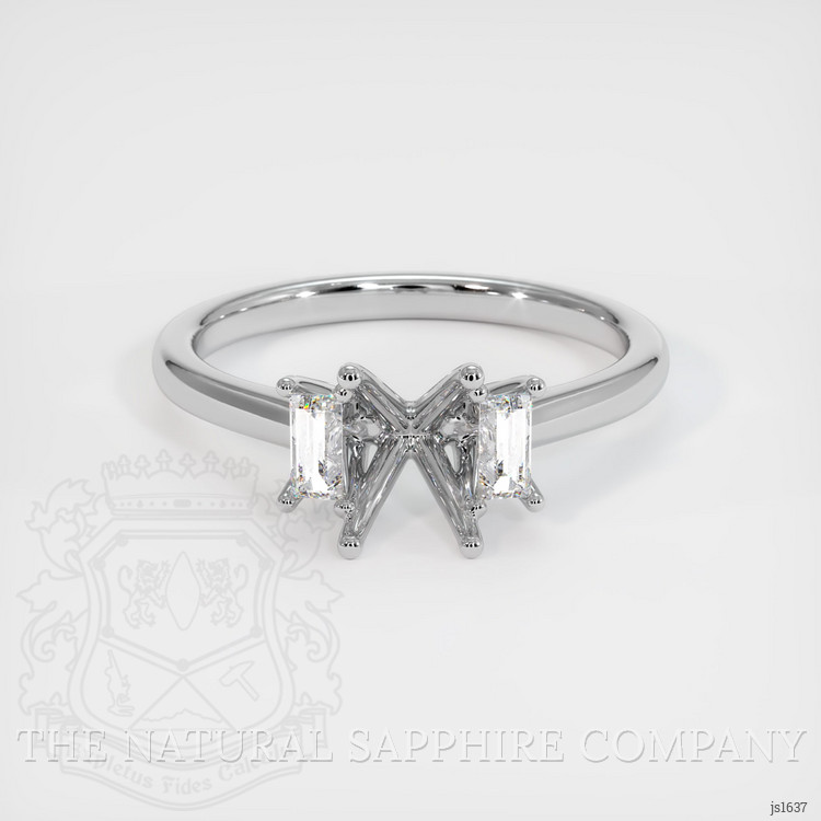10K White Gold Three Stone Ring Setting