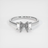 14K White Gold Three Stone Ring Setting Image