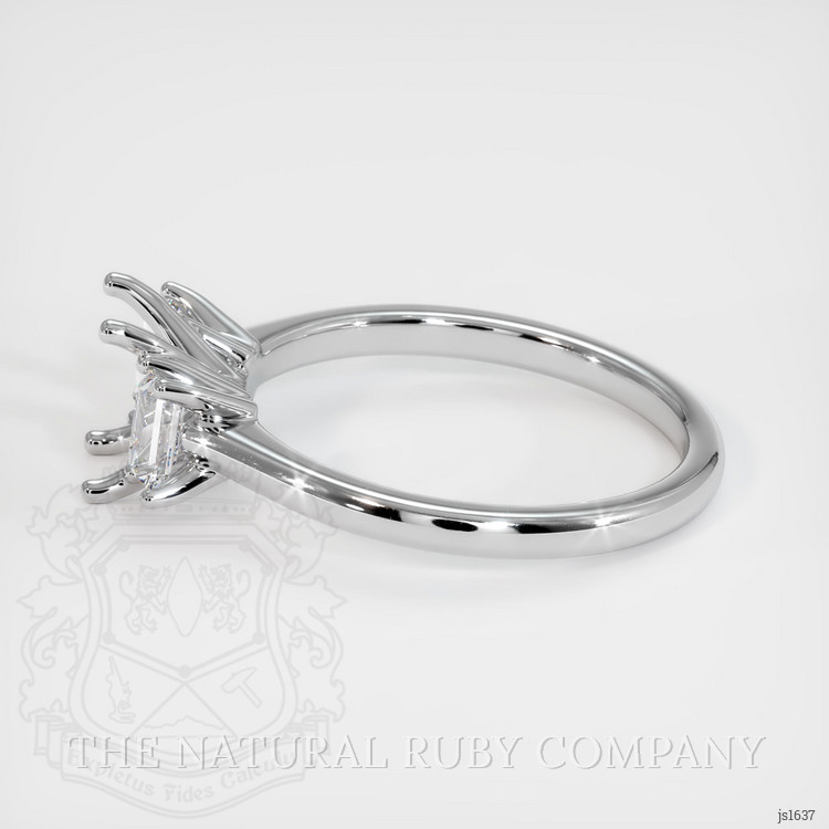 14K White Gold Three Stone Ring Setting