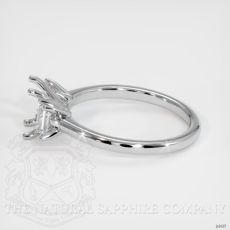 14K White Gold Three Stone Ring Setting