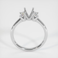 14K White Gold Three Stone Ring Setting Image