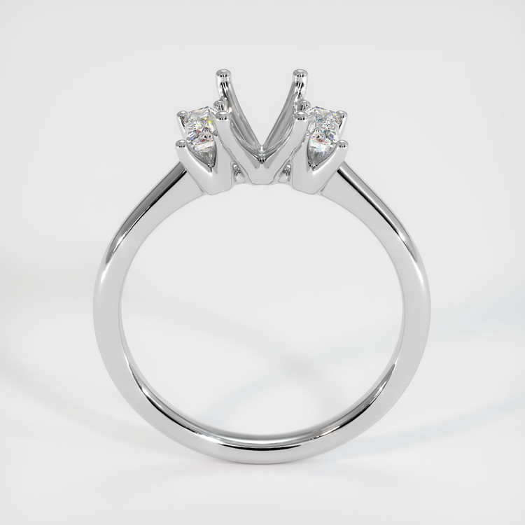 14K White Gold Three Stone Ring Setting