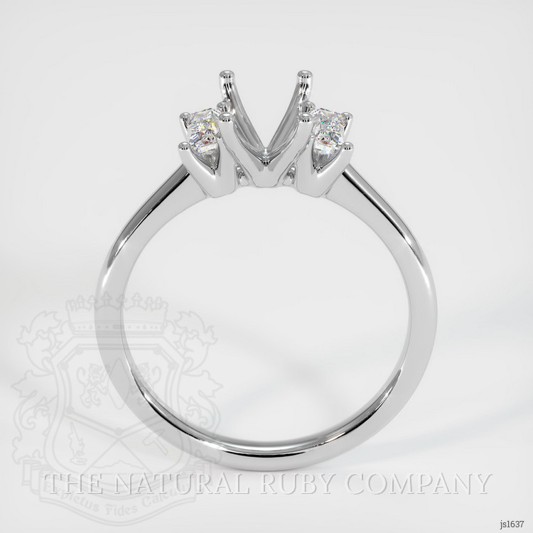 18K White Gold Three Stone Ring Setting