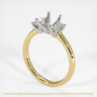 Three Stone Blue Sapphire Ring 2.11 Ct., 14K White & Yellow Combination Setting