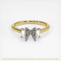 14K White & Yellow Three Stone Ring Setting Image