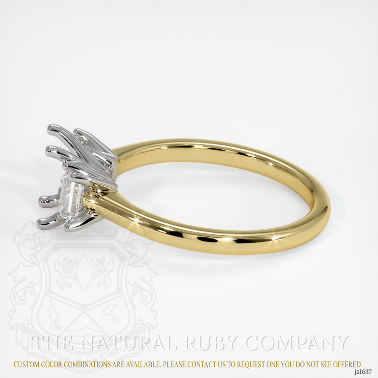 14K White & Yellow Three Stone Ring Setting