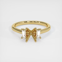 10K Yellow Gold Three Stone Ring Setting Image