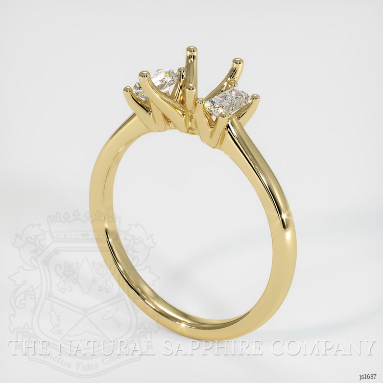 14K Yellow Gold Three Stone Ring Setting