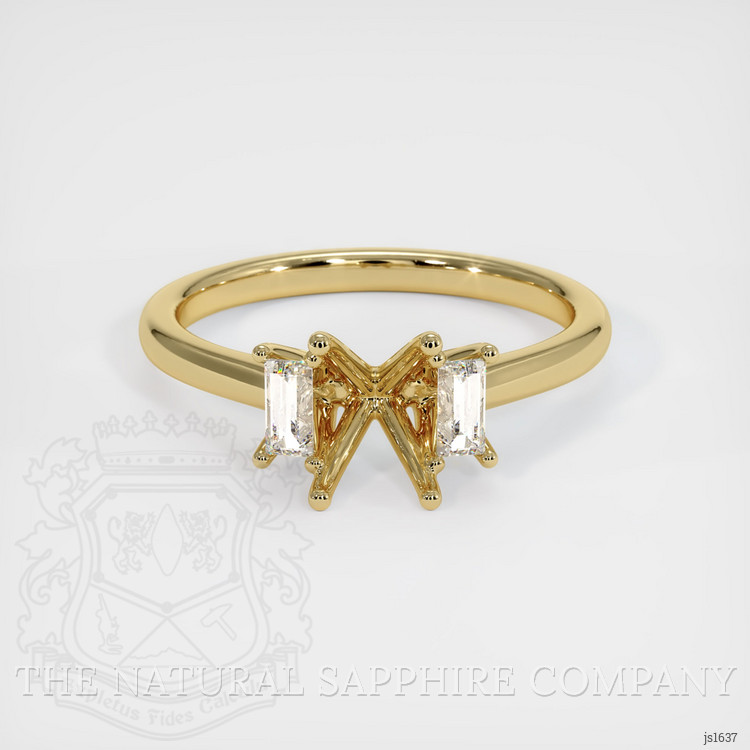 14K Yellow Gold Three Stone Ring Setting