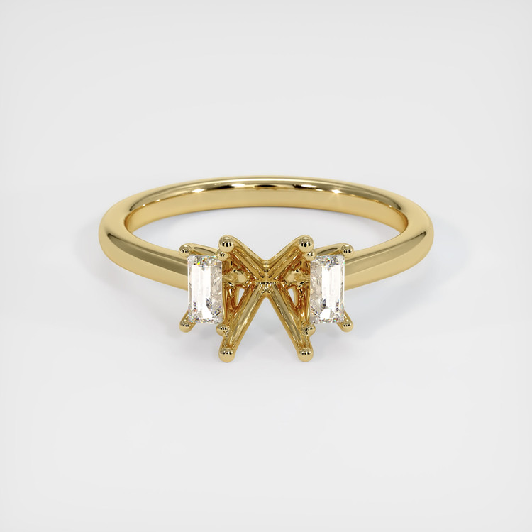 14K Yellow Gold Three Stone Ring Setting