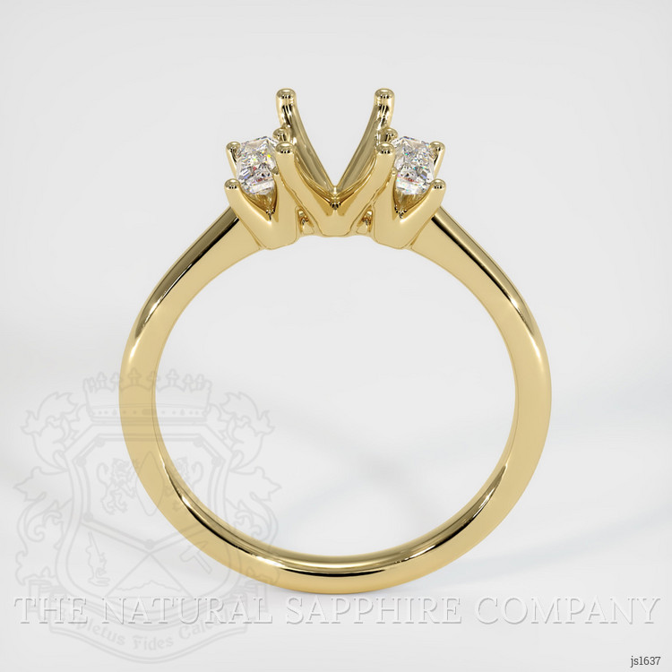 14K Yellow Gold Three Stone Ring Setting