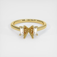 18K Yellow Gold Three Stone Ring Setting Image