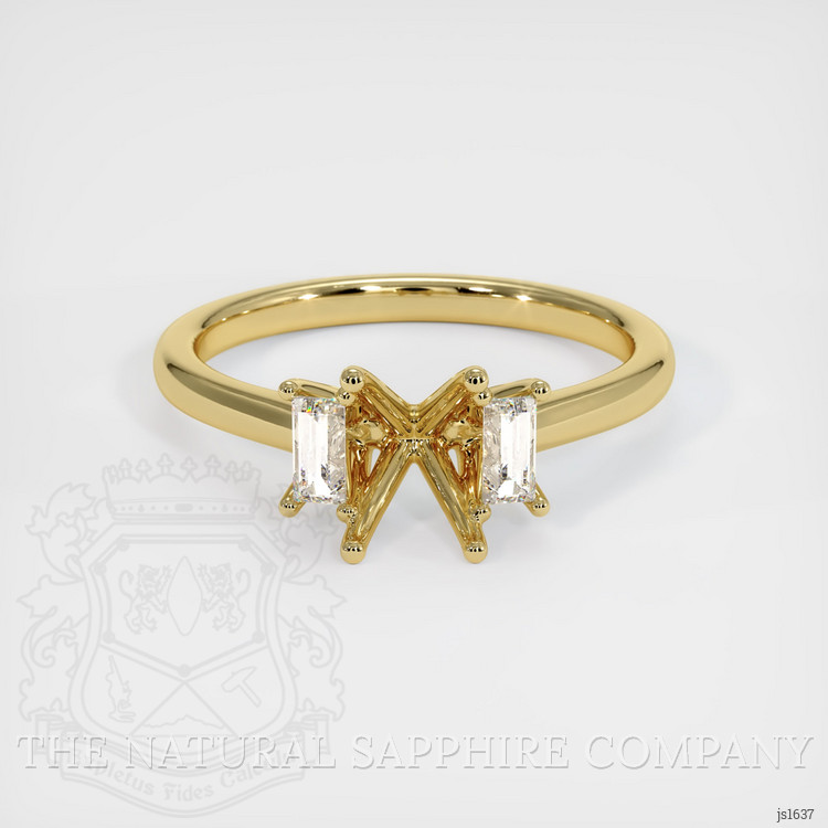 18K Yellow Gold Three Stone Ring Setting
