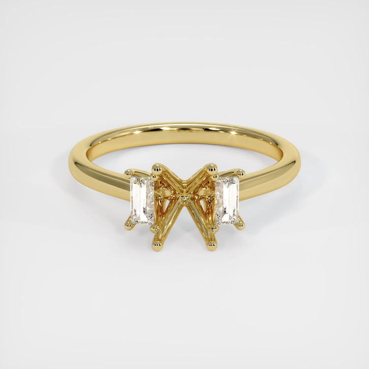 18K Yellow Gold Three Stone Ring Setting