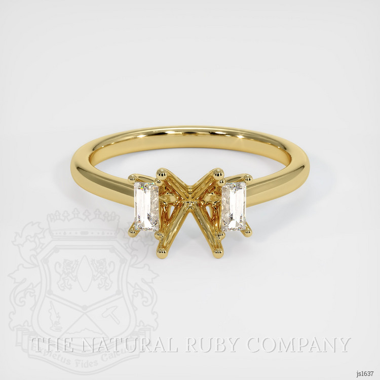18K Yellow Gold Three Stone Ring Setting