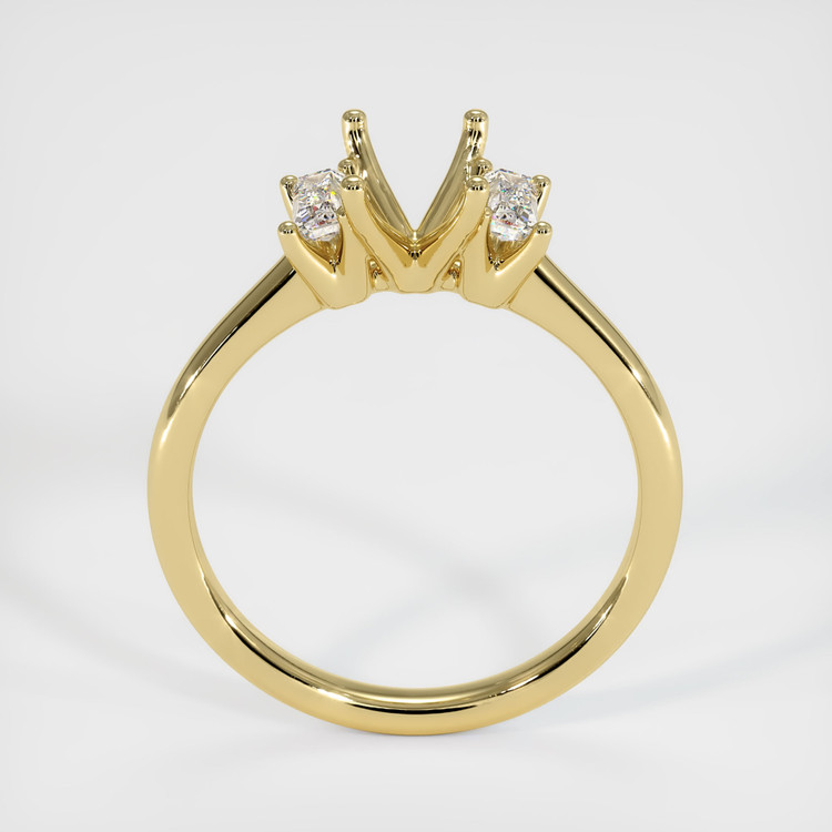 18K Yellow Gold Three Stone Ring Setting