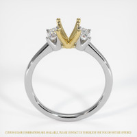 14K Yellow & White Three Stone Ring Setting Image
