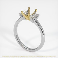 18K Yellow & White Three Stone Ring Setting Image