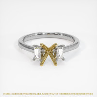 18K Yellow & White Three Stone Ring Setting Image