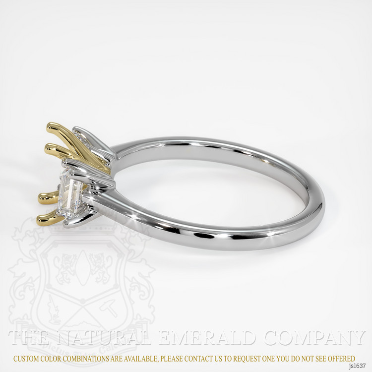 18K Yellow & White Three Stone Ring Setting