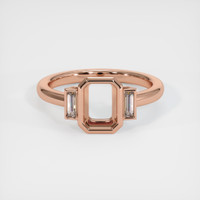 14K Rose Gold Three Stone Ring Setting Image