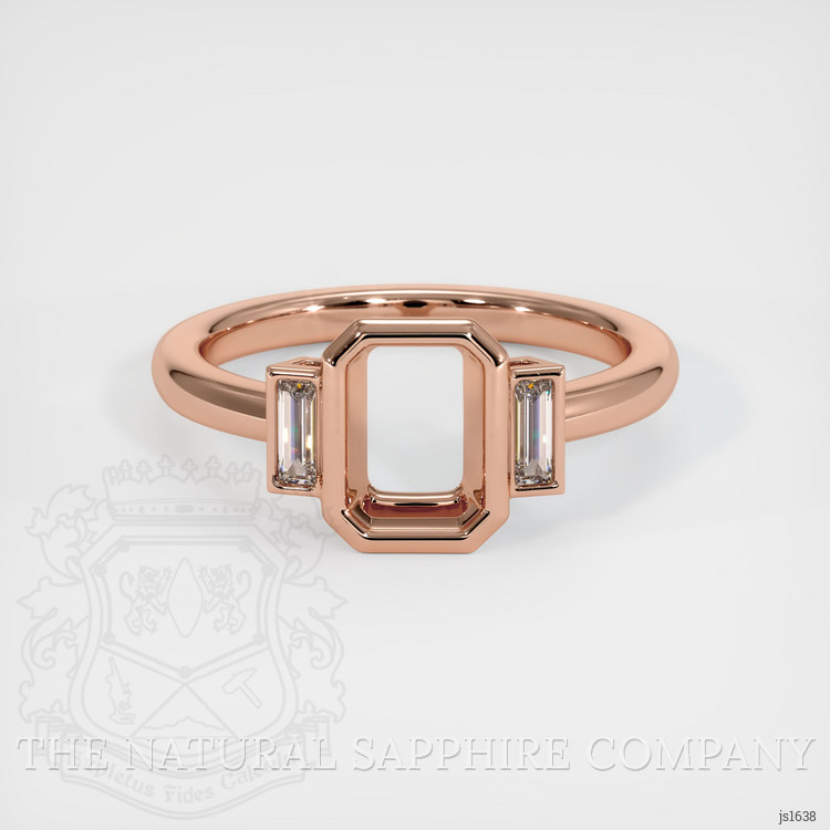 14K Rose Gold Three Stone Ring Setting