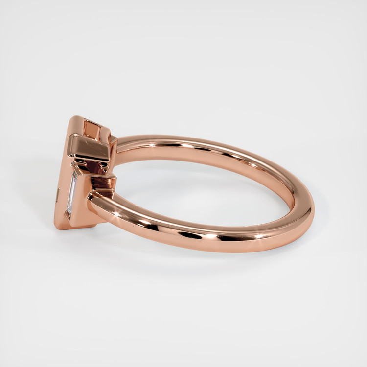 14K Rose Gold Three Stone Ring Setting