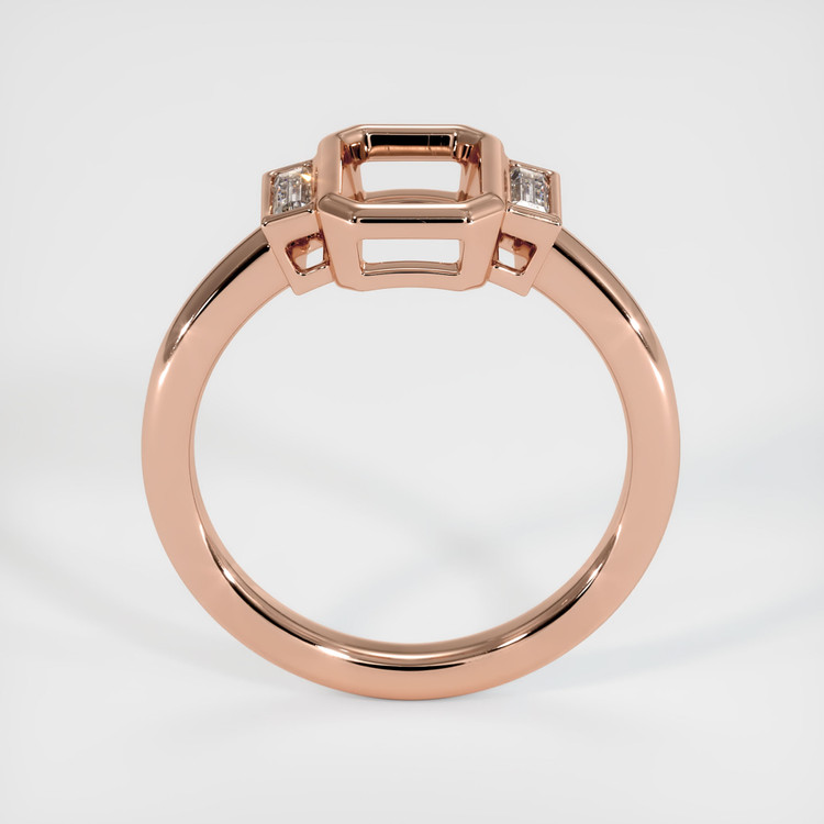 14K Rose Gold Three Stone Ring Setting