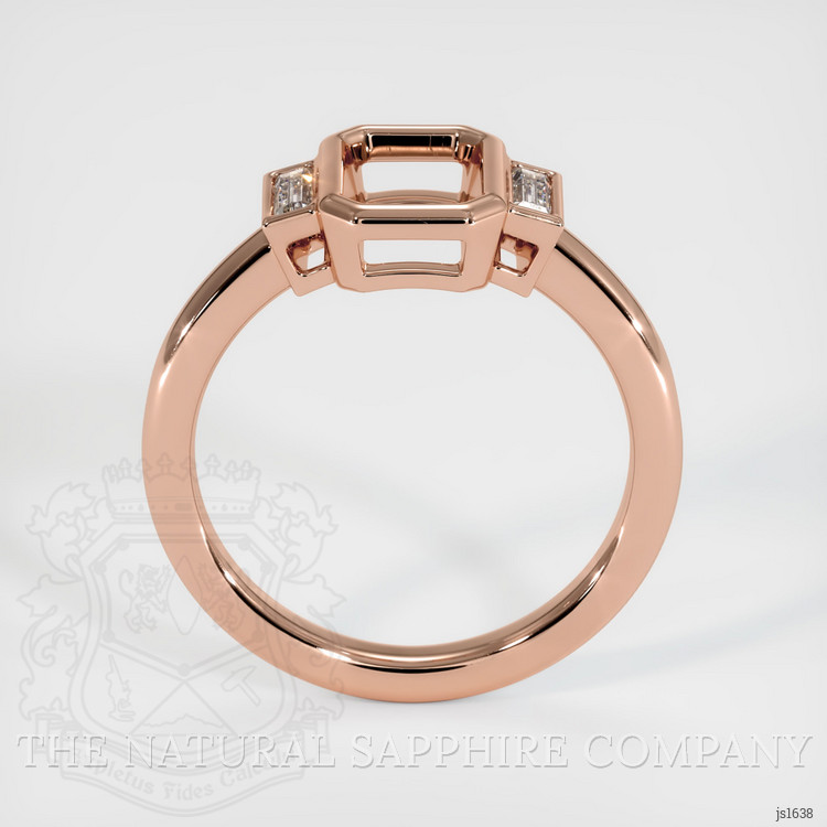 14K Rose Gold Three Stone Ring Setting