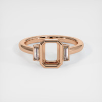 18K Rose Gold Three Stone Ring Setting Image