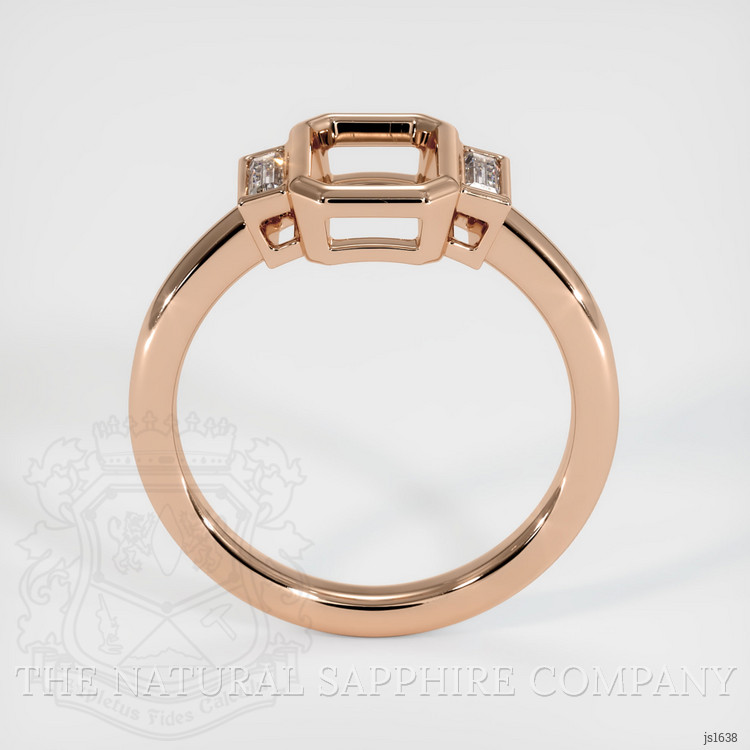 18K Rose Gold Three Stone Ring Setting