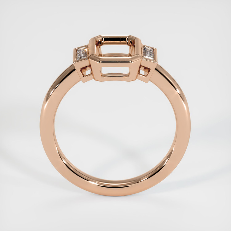 18K Rose Gold Three Stone Ring Setting